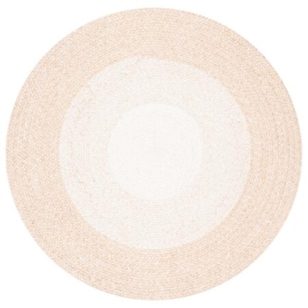 Safavieh 10 x 10 ft. Braided Round Rug; Beige & Ivory BRD802B-10R